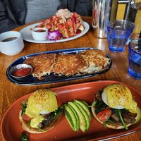 Benny and the Jets, LOM hashbrowns, and strawberry fields waffles at Life on Mars in Seattle