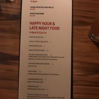 Happy Hour Menu! at Life on Mars in Seattle