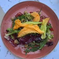Vegan Greek salad at Irma in Rome