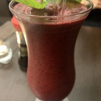 Bluebery smoothie at Tiger Club Vegan Sushi in Berlin