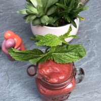 Pink Tiger smoothie. at Tiger Club Vegan Sushi in Berlin