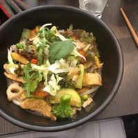 Udon with tofu at Tiger Club Vegan Sushi in Berlin