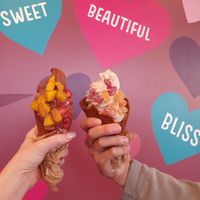 Chocolate and vanilla  at Yoga-urt in Los Angeles