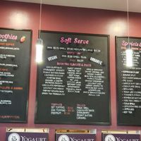 Soft serv menu  at Yoga-urt in Los Angeles