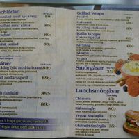 Menu at Östra Bageriet in Stockholm