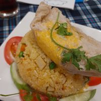 Vegan egg rice dish at Sen Vegan House in Ho Chi Minh City