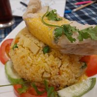 Vegan egg rice dish at Sen Vegan House in Ho Chi Minh City