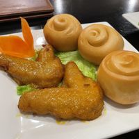 Roasted bean curd wings with fried dumplings, 59,000 VND  at Sen Vegan House in Ho Chi Minh City
