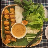 mock meat with spring rolls at Sen Vegan House in Ho Chi Minh City