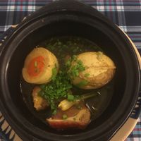 Braised vegan pork with vegan egg 59,000vnd at Sen Vegan House in Ho Chi Minh City