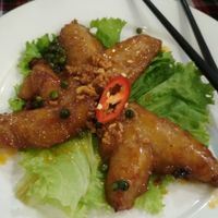 mock chicken with green pepper.  at Sen Vegan House in Ho Chi Minh City