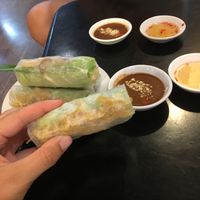 Fresh vegan pork spring rolls  at Sen Vegan House in Ho Chi Minh City