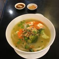 Vegan crab noodle soup - only suggestion would be to add more mock meat at Sen Vegan House in Ho Chi Minh City