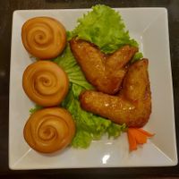 Tofu wings and fried dumplings. This was nothing what I expected!! It was delicious though.  at Sen Vegan House in Ho Chi Minh City