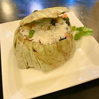 Fried Rice in a lotus leaf  at Sen Vegan House in Ho Chi Minh City