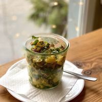 Vegan potato salad at Miros Cafe in Berlin