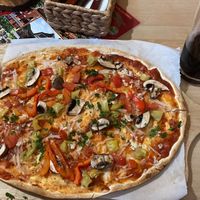 Veganer tomato Flammkuchen  at Brauhaus Ehrstein in Hinterweidenthal