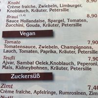 Menu at Brauhaus Ehrstein in Hinterweidenthal