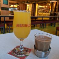 Beer and vegan chai at Bundobust in Liverpool