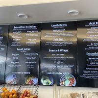 Menu at Wild Bowls in Zurich