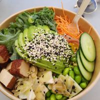 Smoked tofu salad bowl at Wild Bowls in Zurich