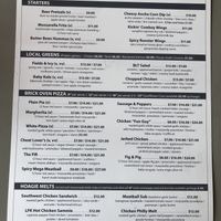 Menu  at Fields & Ivy in Lawrence