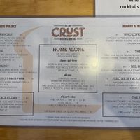 Menu again  at Crust Kitchen and Cocktails in Wilmington