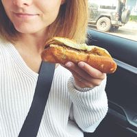 Me & the dog at O'Betty's Red Hot in Athens