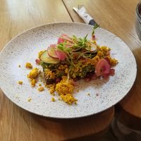 Avo toast with tofu scramble at Kupfert & Kim - Yorkville in Toronto