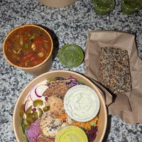 Cauliflower salad and chili at Kupfert & Kim - Yorkville in Toronto