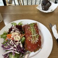 That is from my May 2025 visit: The sweetpotato lasagne and a zucchinichocolate muffin, both great in taste  at Kupfert & Kim - Yorkville in Toronto