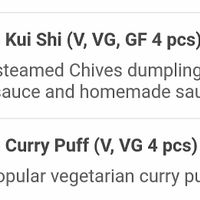 Vegan entrees at Klua Sathorn in Castlemaine