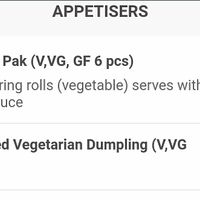 Vegan entrees at Klua Sathorn in Castlemaine