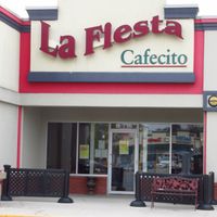 Outside of La Fiesta Cafecito at La Fiesta Cafecito in Winnipeg