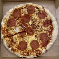 Vegan pepperoni  at Domino's Pizza in Goes