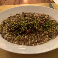 Fregola sarda con lentichie, verdurine e pistcchi at Cantinetta in Solothurn