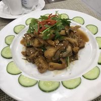 Tofu with mushrooms at Huong Sen Trang in Phan Thiet