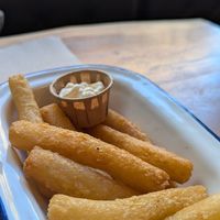 Manioc fries with vegan garlic mayo at Venezolatino in Strasbourg