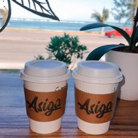 They have teas and latte with your choice of plant milk!  at Asiga in Guam