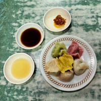 Assorted dumplings at Lái Xīn SùShí 來欣素食手工水餃 in Taipei