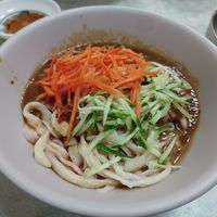Spicy sesame & soy paste noodles at Lái Xīn SùShí 來欣素食手工水餃 in Taipei