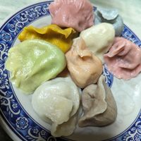 I call it the rainbow dumplings at Lái Xīn SùShí 來欣素食手工水餃 in Taipei