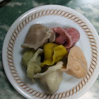 One of each dumpling at Lái Xīn SùShí 來欣素食手工水餃 in Taipei