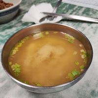 Miso soup at Lái Xīn SùShí 來欣素食手工水餃 in Taipei