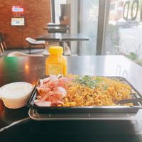 Veg Biryani and Mango Lassi  at Moti Cafe in Chicago