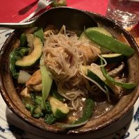 Vegetable hot pot. Amazing broth!!!  at Great Wall in Florence