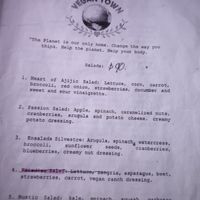 Menu, pg 1 at Vegan Town in Ajijic