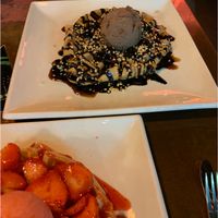 Berry & cherry chocolate waffles  at Creams Cafe in Canterbury