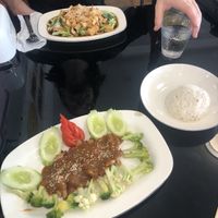 Saté Chicken and Teriyaki Tofu  at Vegan Center Cafe in Vientiane