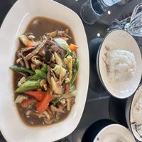 Black pepper stir fryy  at Vegan Center Cafe in Vientiane